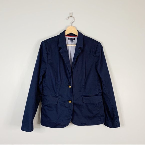 Tommy Hilfiger Jackets & Blazers - Tommy Hilfiger Navy Blue Women's Blazer Stretch Sateen Collection 2 Button XL 14